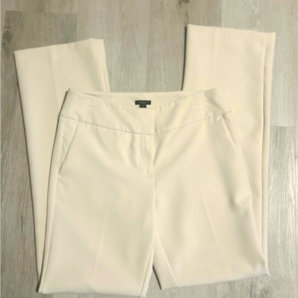 Ann Taylor Elegant Cream Straight Leg Pants